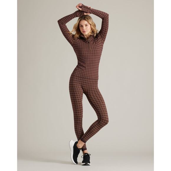 Rhone Brown Berry Houndstooth Seamless Legging - Picture 2 of 7